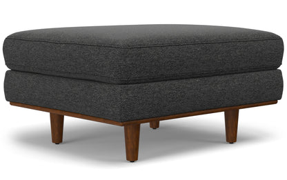 Charcoal Grey Woven-Blend Fabric | Morrison 89-inch Sofa and Ottoman Set