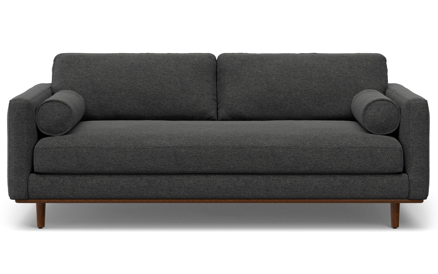 Charcoal Grey Woven-Blend Fabric | Morrison 89-inch Sofa and Ottoman Set