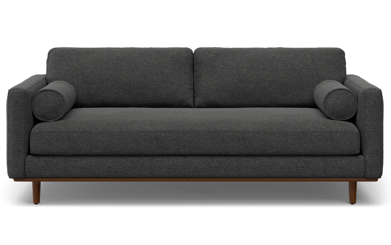 Charcoal Grey Woven Polyester Fabric | Morrison 89-inch Sofa and Ottoman Set