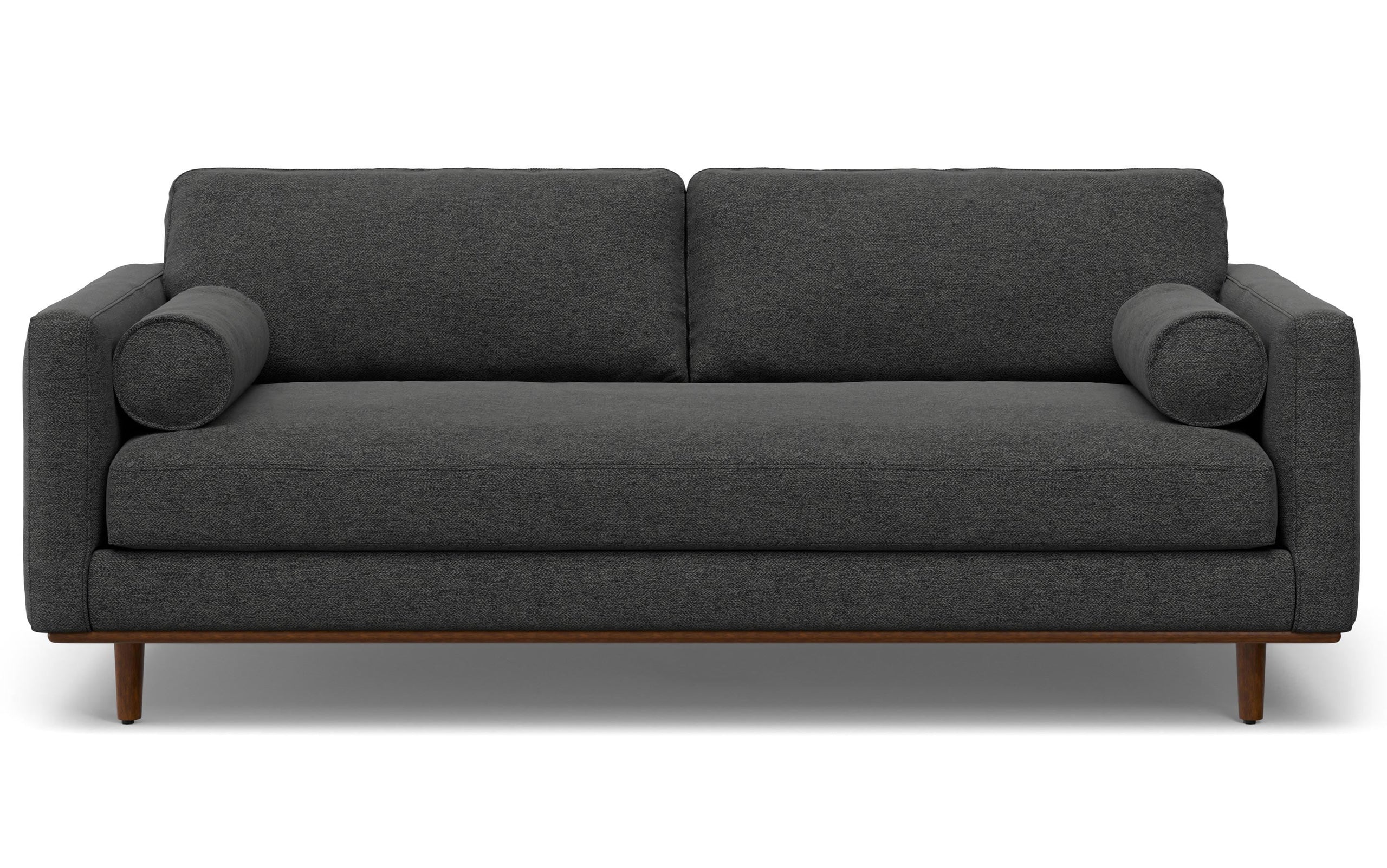 Charcoal Grey Woven-Blend Fabric | Morrison 89-inch Sofa and Ottoman Set