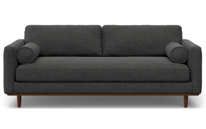 Charcoal Grey Woven-Blend Fabric | Morrison 89-inch Sofa and Ottoman Set