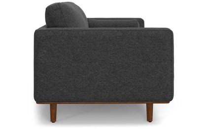 Charcoal Grey Woven-Blend Fabric | Morrison 89-inch Sofa and Ottoman Set