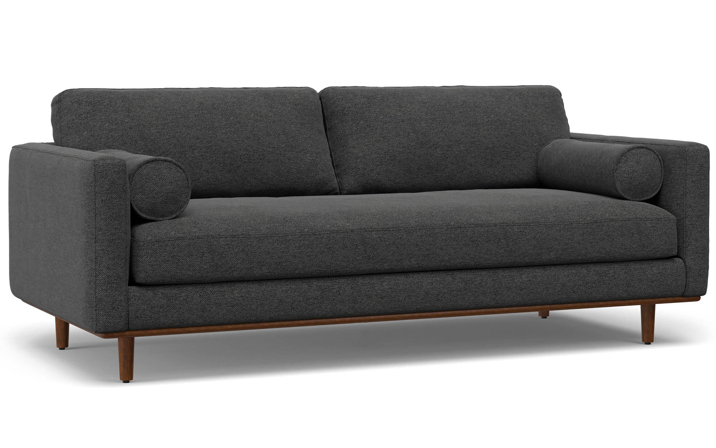 Charcoal Grey Woven-Blend Fabric | Morrison 89-inch Sofa and Ottoman Set