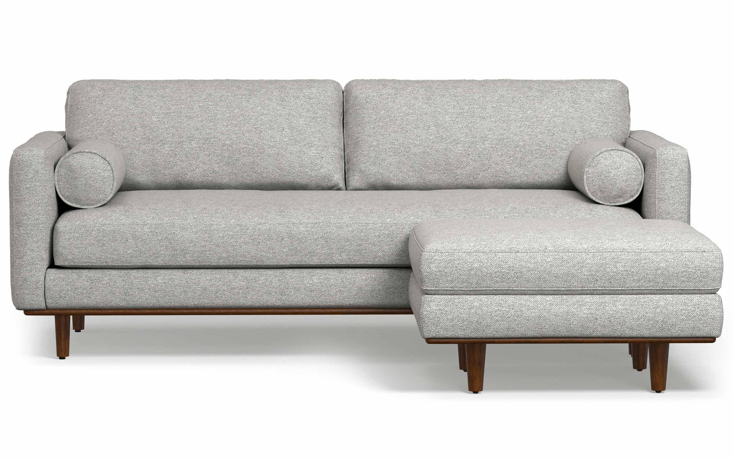 Mist Grey Woven-Blend Fabric | Morrison 89-inch Sofa and Ottoman Set