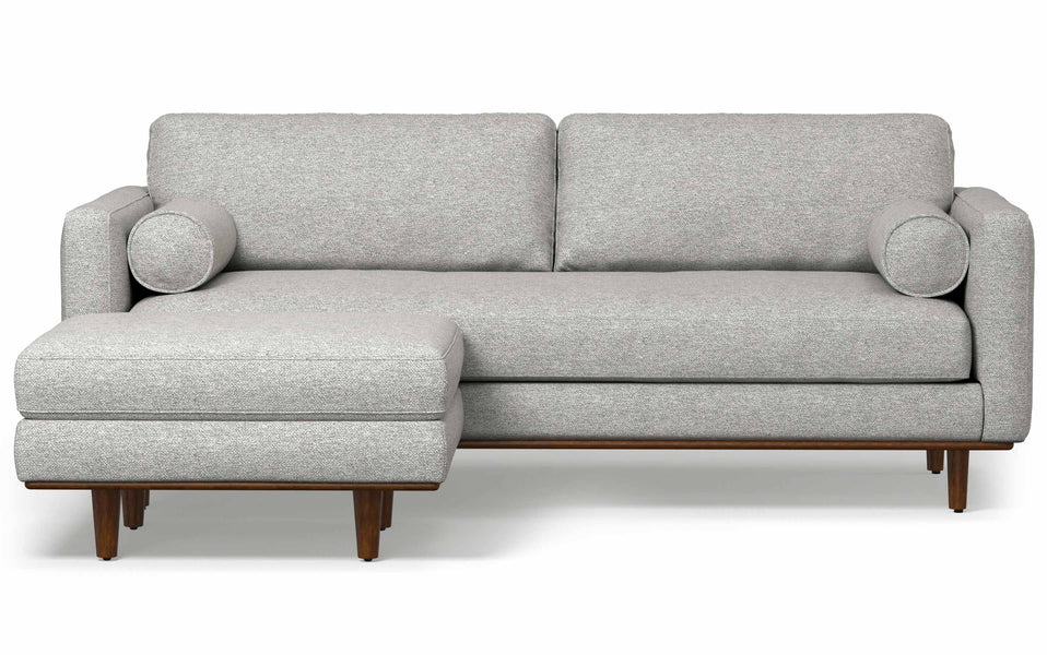Mist Grey Woven-Blend Fabric | Morrison 89-inch Sofa and Ottoman Set