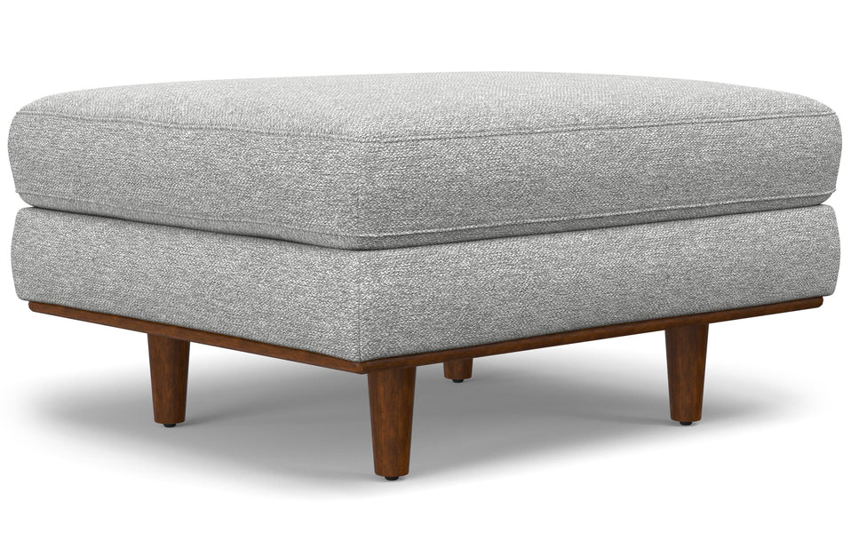 Mist Grey Woven Polyester Fabric | Morrison 89-inch Sofa and Ottoman Set