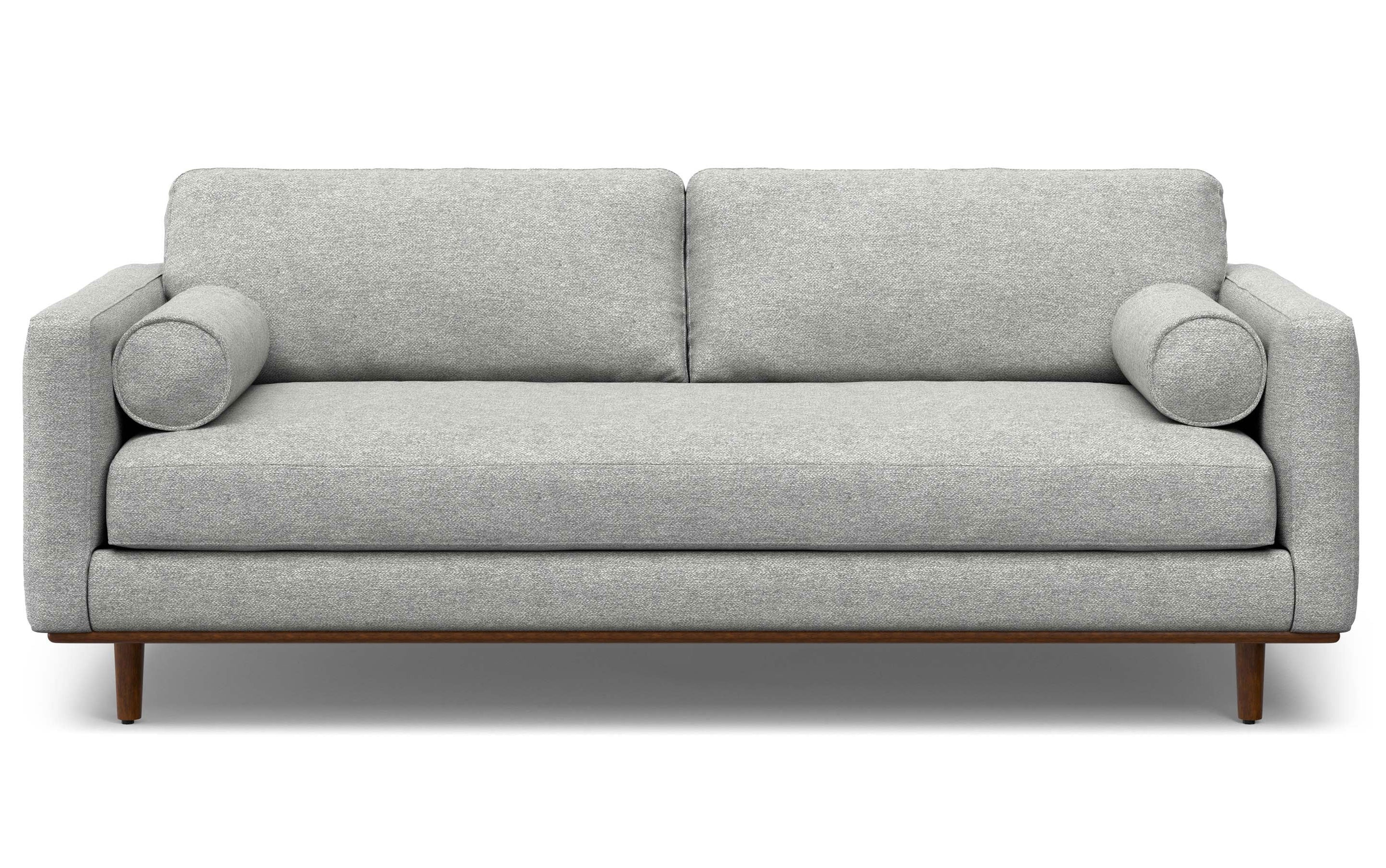 Mist Grey Woven Polyester Fabric | Morrison 89-inch Sofa and Ottoman Set
