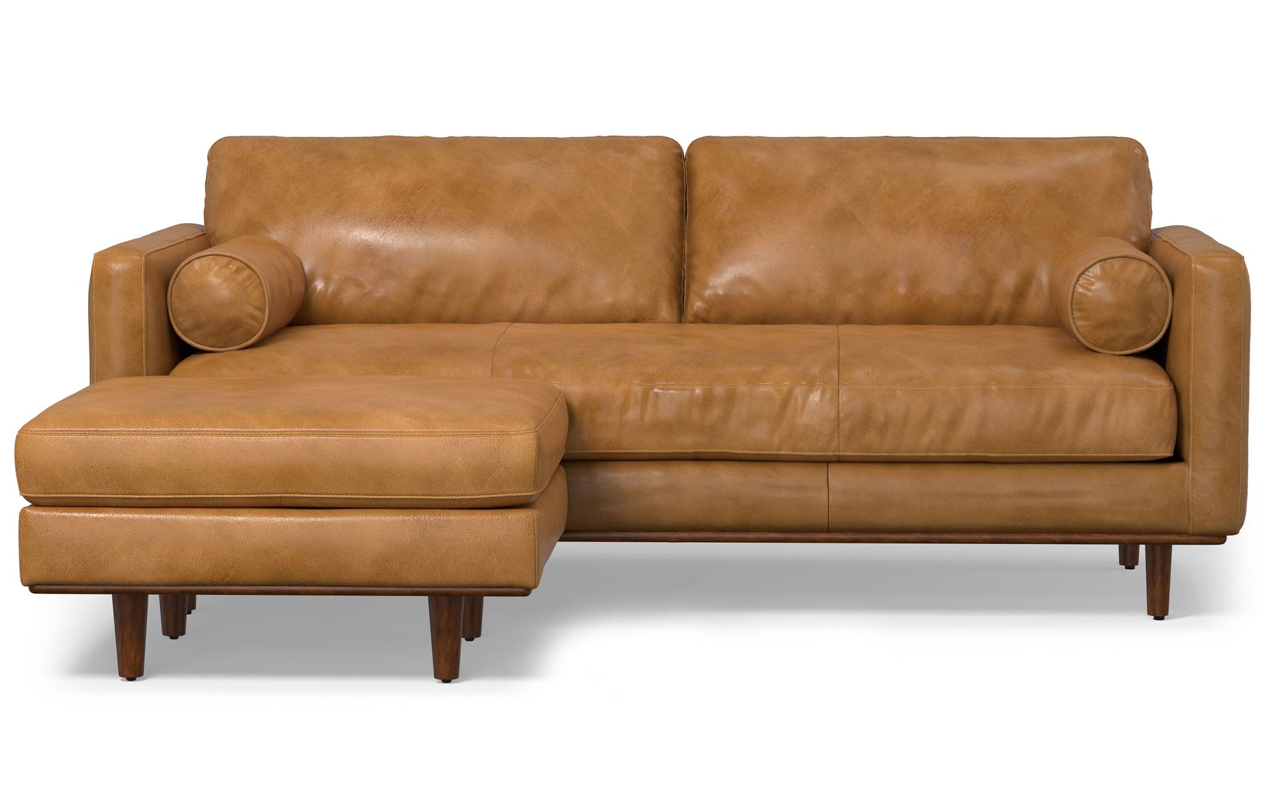 Sienna | Morrison 89-inch Sofa and Ottoman Set in Genuine Leather