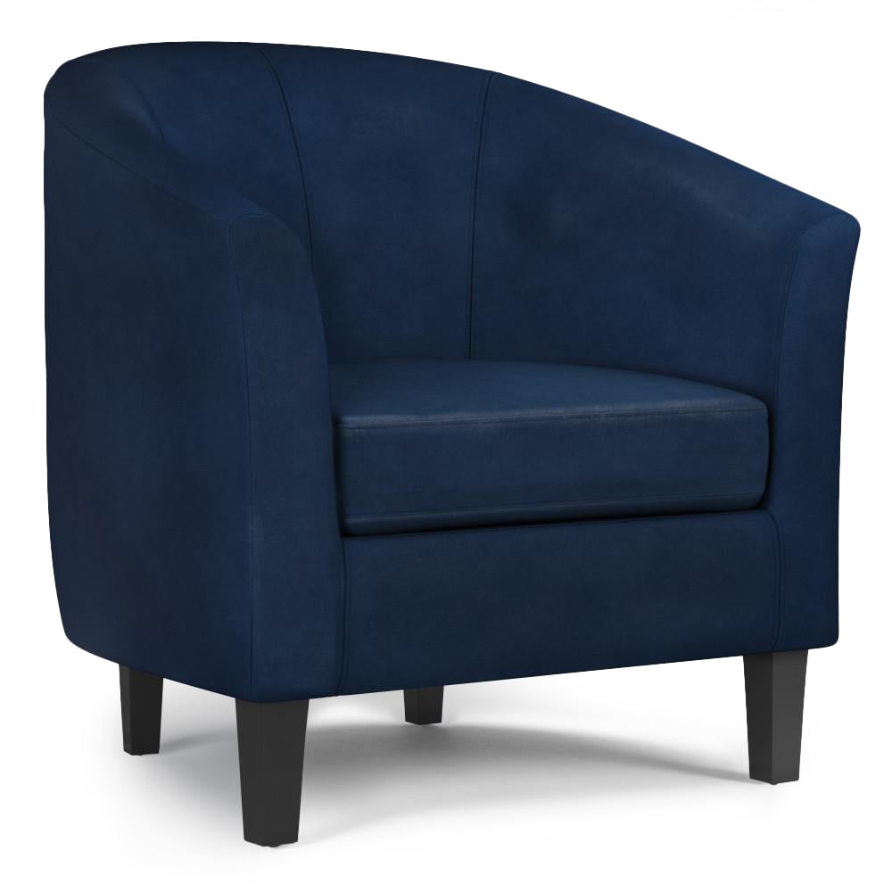 Distressed Dark Blue Distressed Vegan Leather | Austin Accent Chair