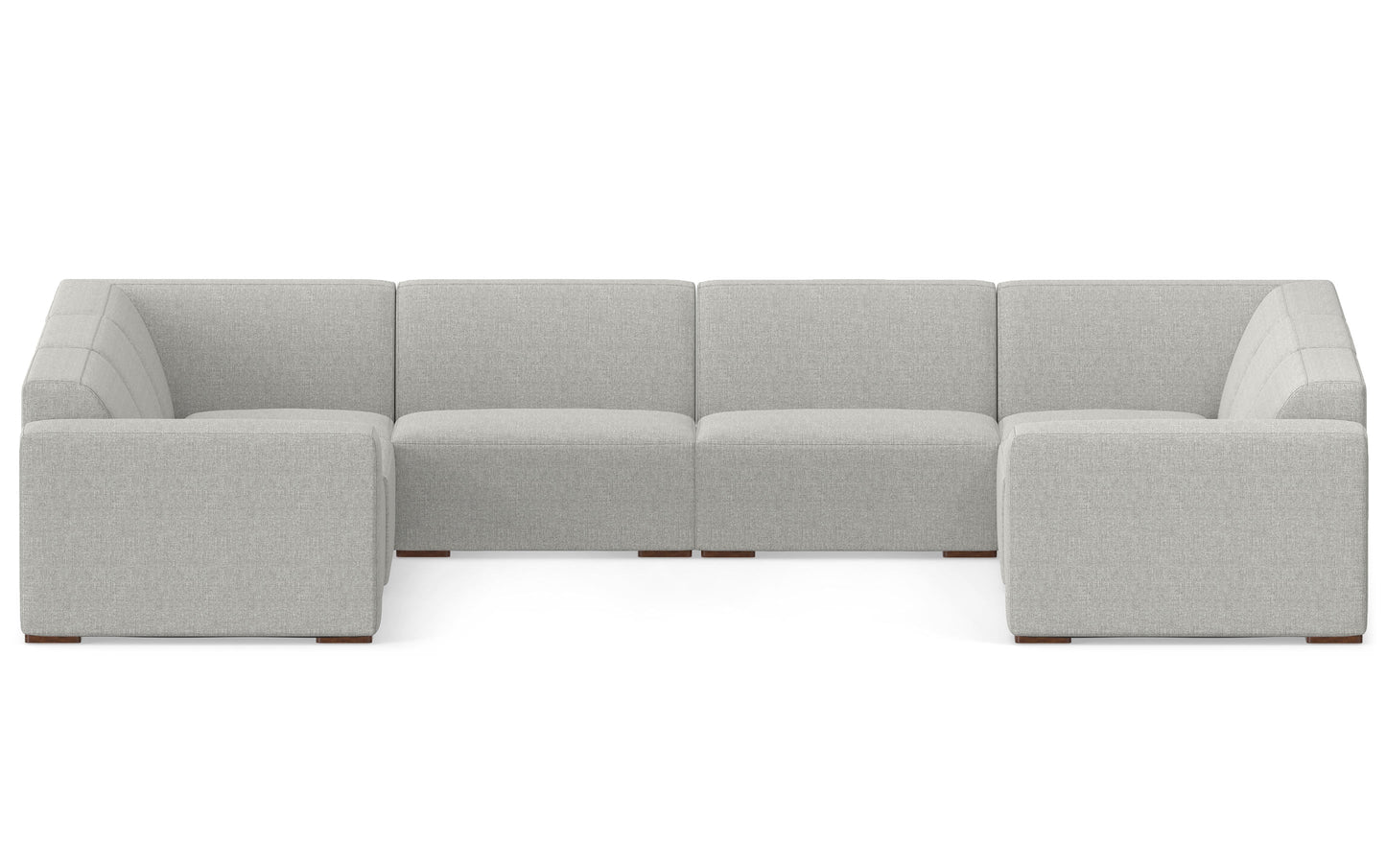 Pale Grey Performance Fabric | Rex U-Shaped Sectional in Performance Fabric
