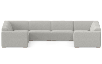 Pale Grey Performance Fabric | Rex U-Shaped Sectional in Performance Fabric