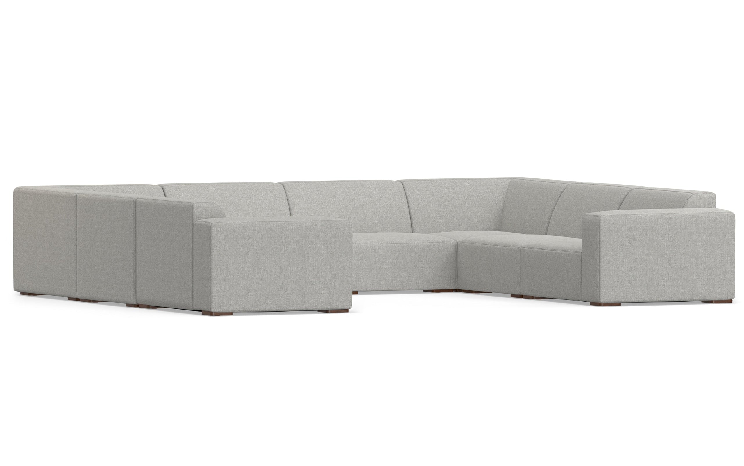 Pale Grey Performance Fabric | Rex U-Shaped Sectional in Performance Fabric