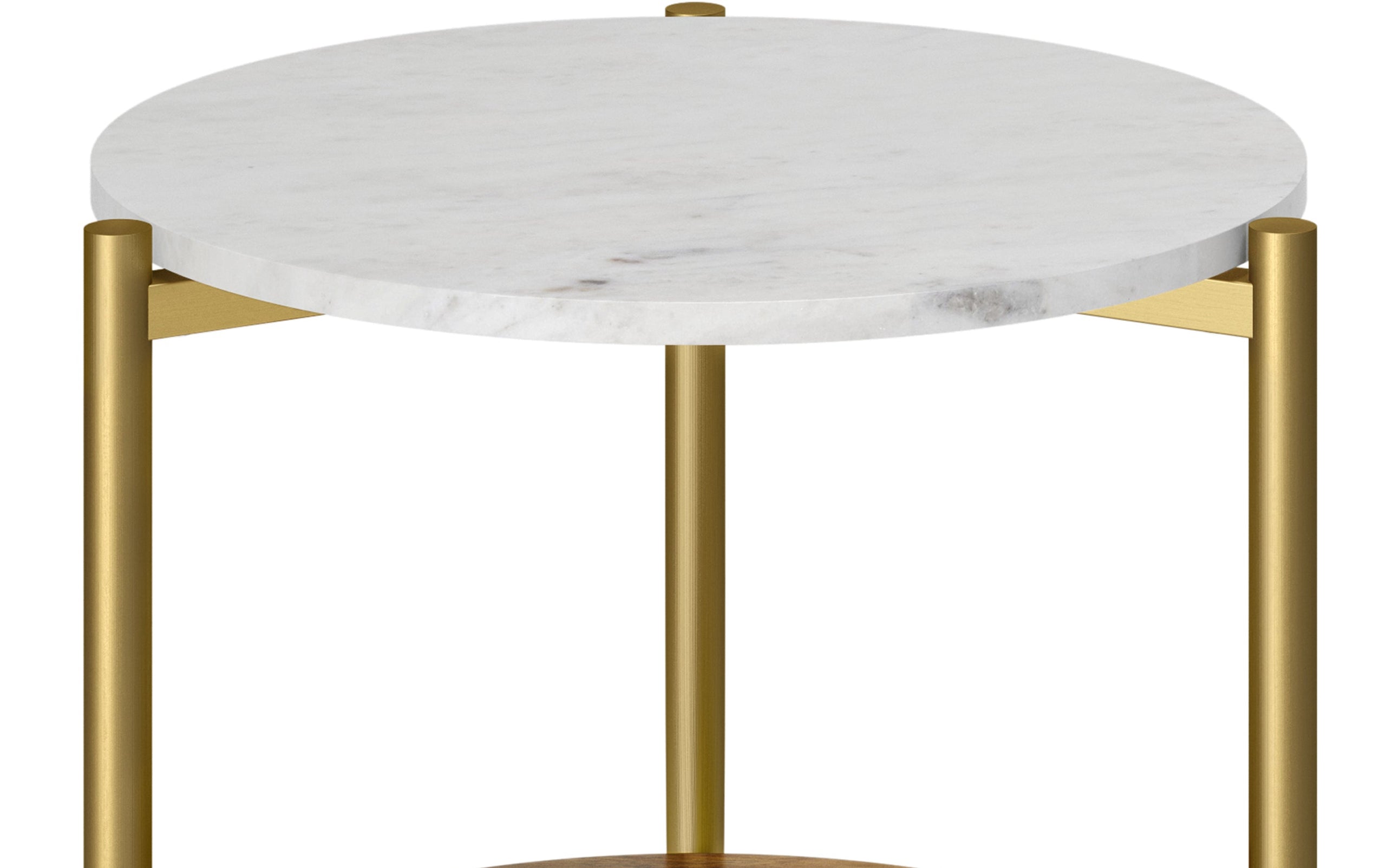 Wagner Round Marble & Wood Side Table