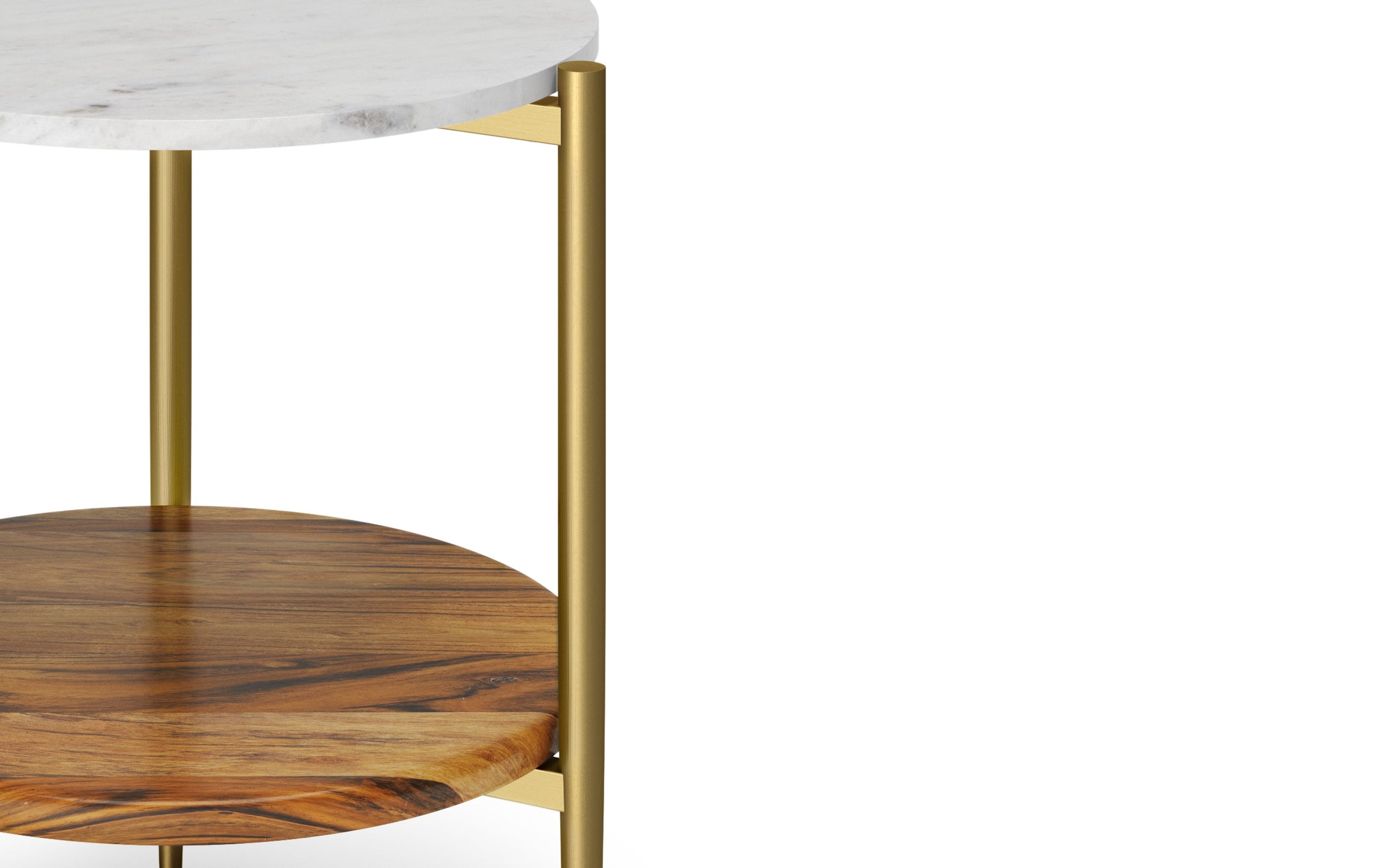 Wagner Round Marble & Wood Side Table