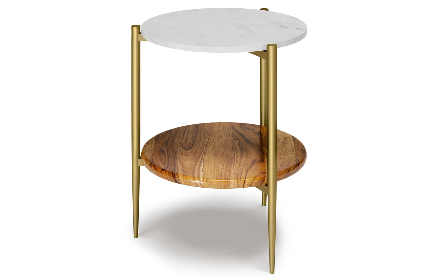 Wagner Round Marble & Wood Side Table
