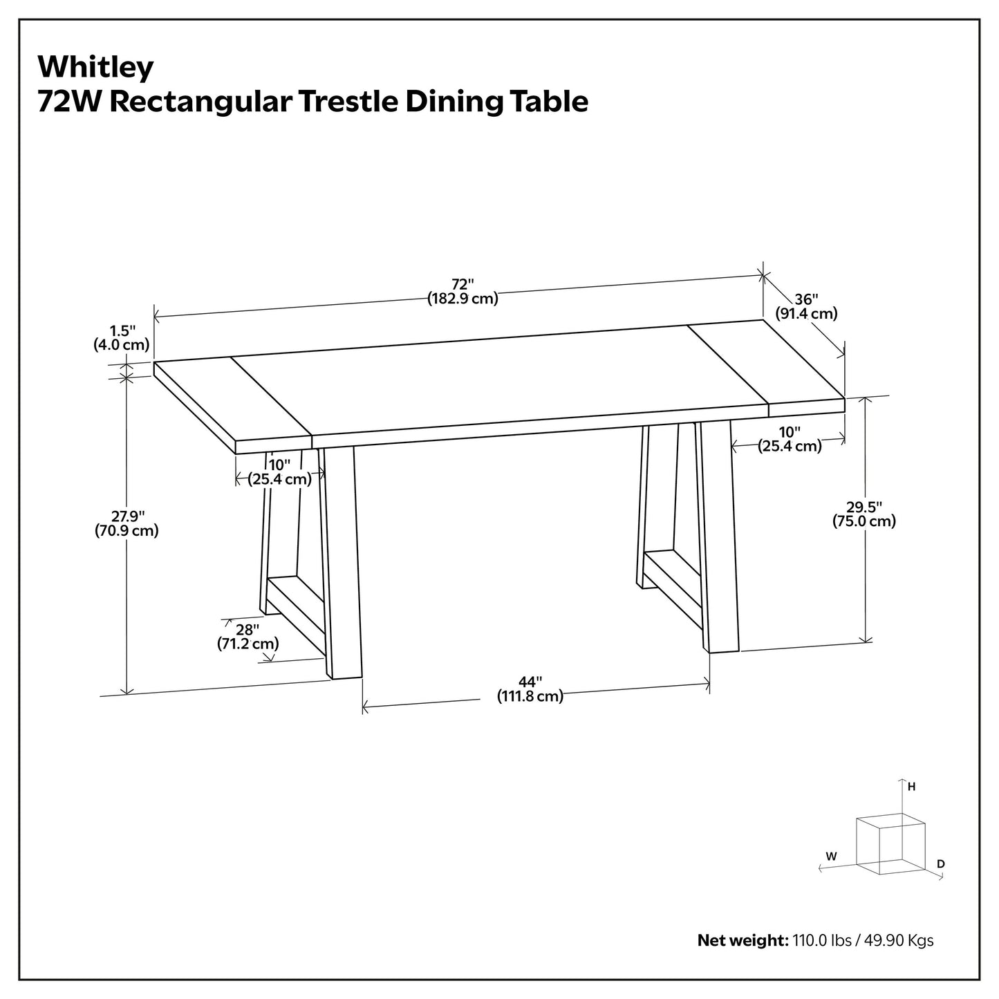 White Wash | Whitley Dining Table