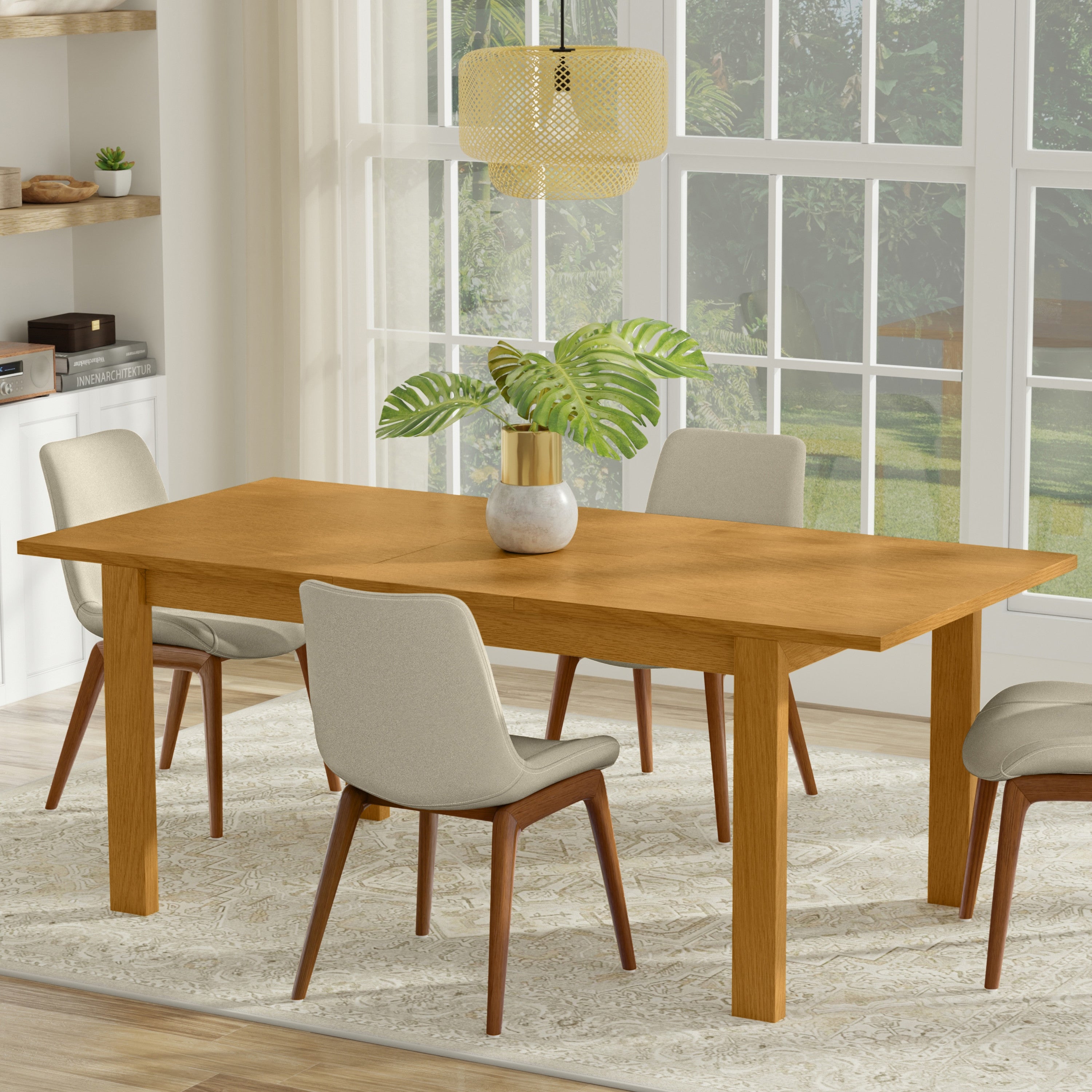 Extendable Oak Dining Table | Wilson Extendable Table – Simpli Home