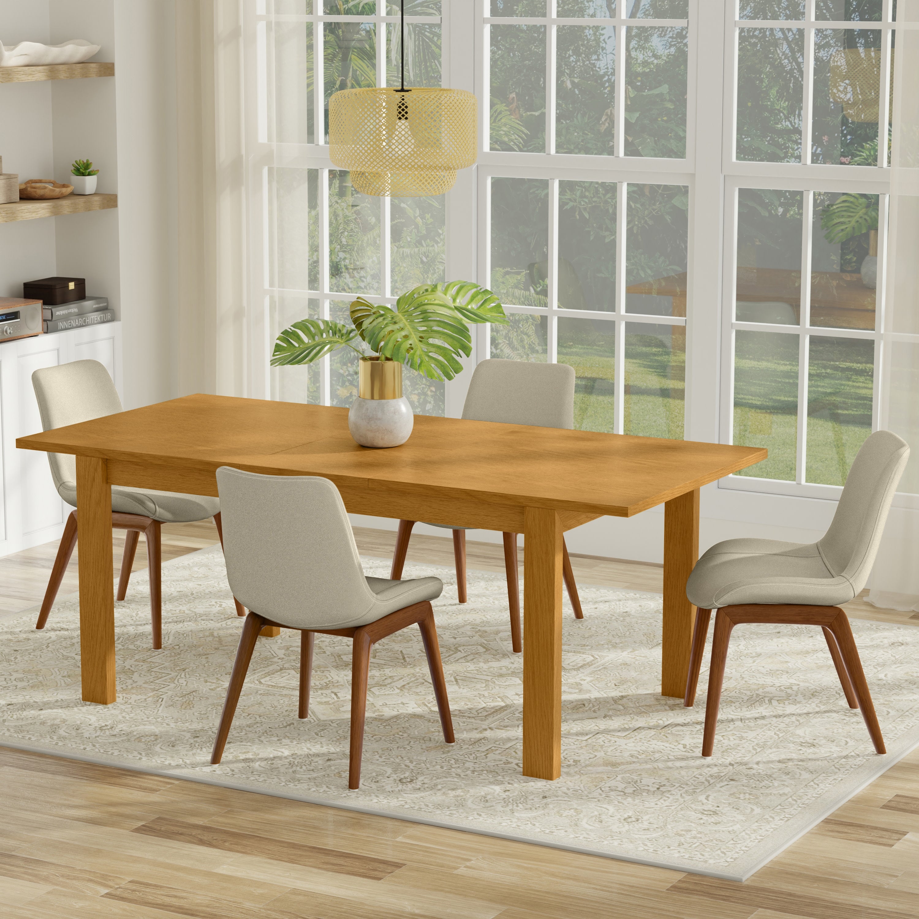 Extendable Oak Dining Table | Wilson Extendable Table – Simpli Home