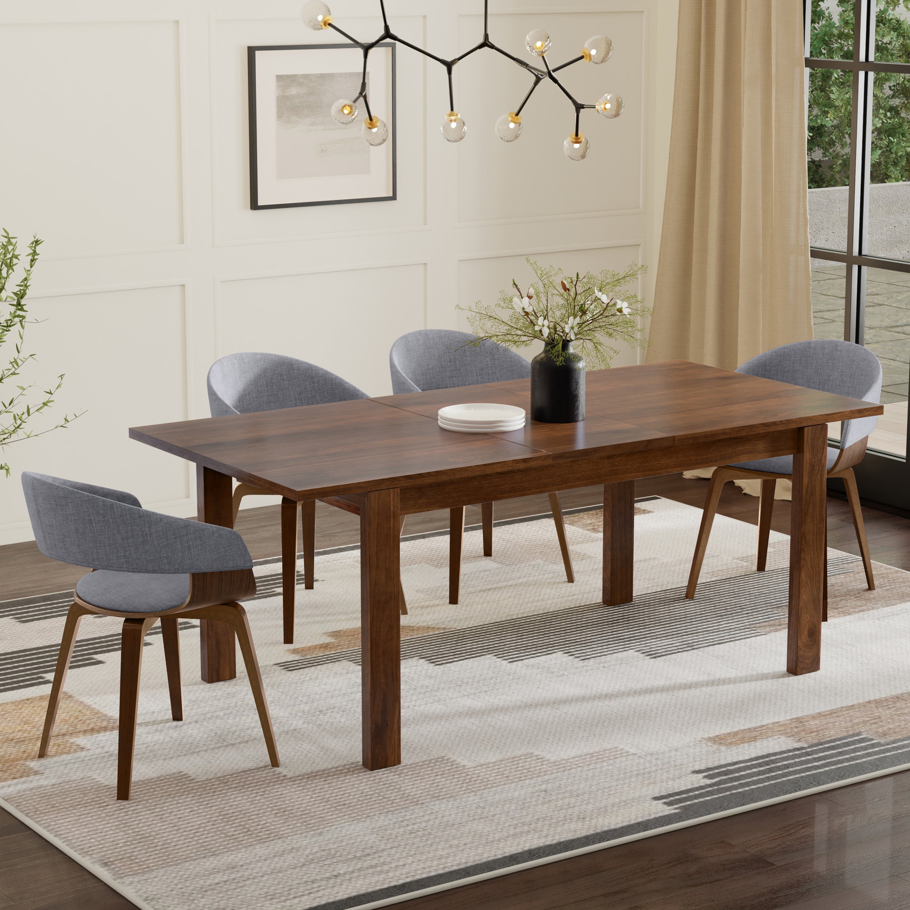 Extendable Walnut Dining Table | Wilson Dining Table – Simpli Home
