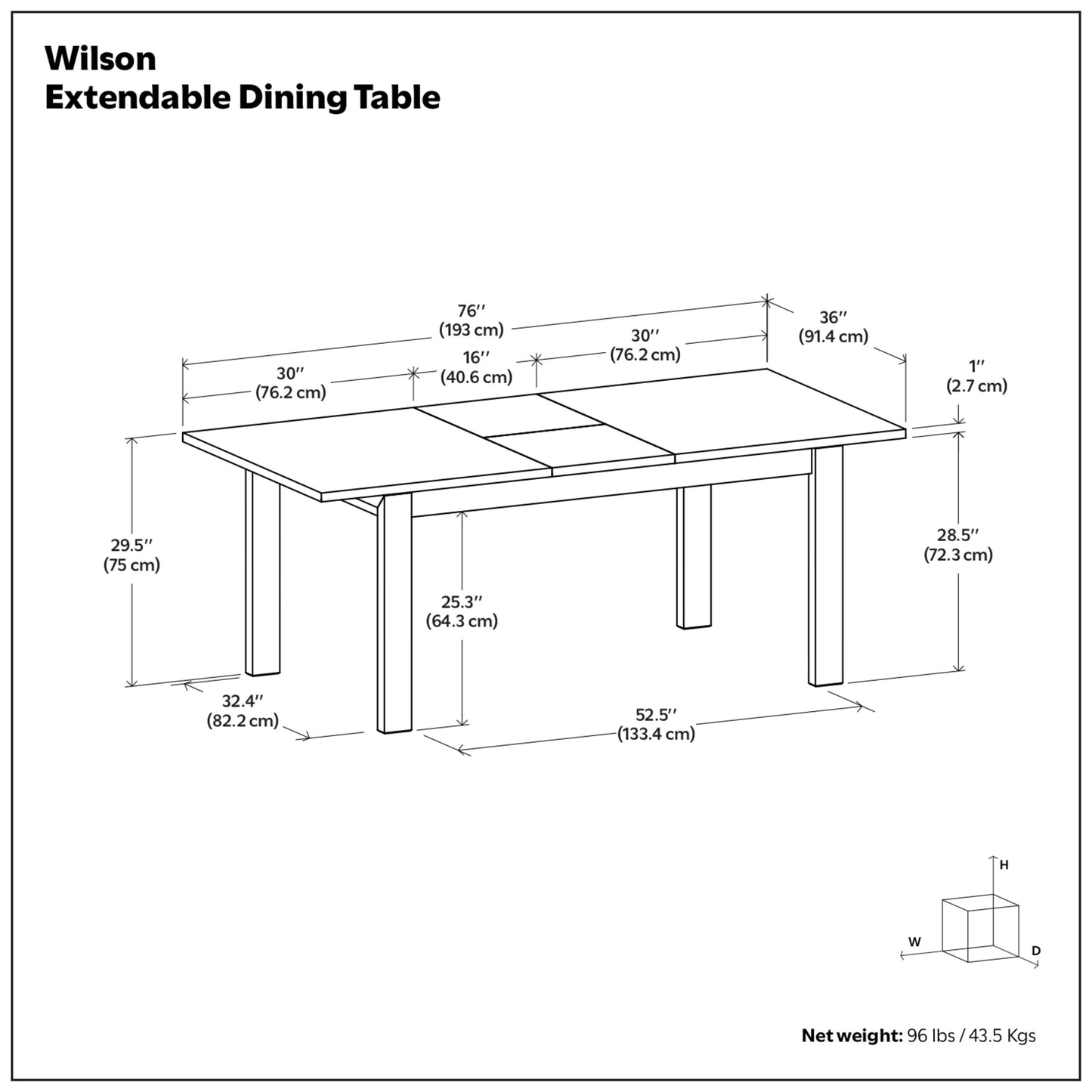 Walnut Walnut | Wilson Extendable Dining Table