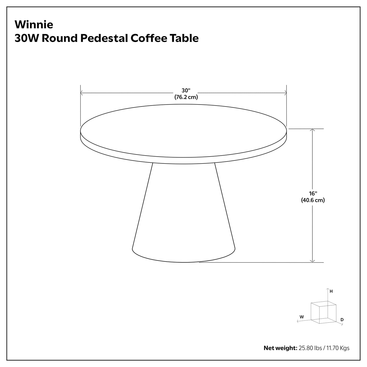 Black | Winnie Round Coffee Table in Acacia