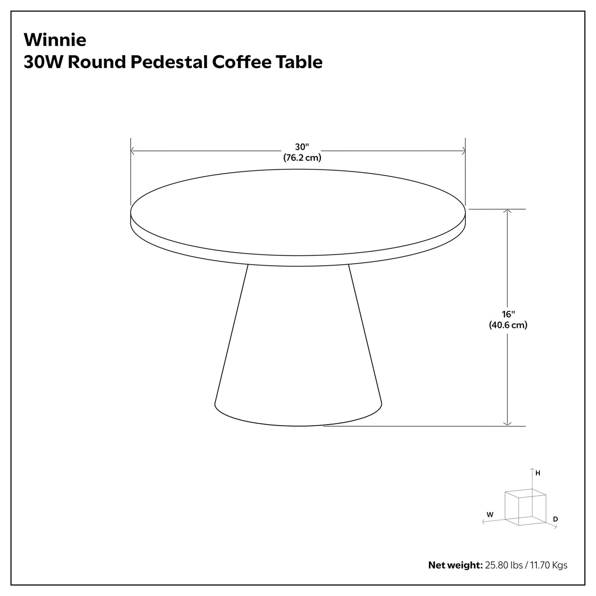 Black | Winnie Round Coffee Table in Acacia