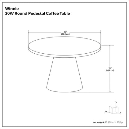Black | Winnie Round Coffee Table in Acacia