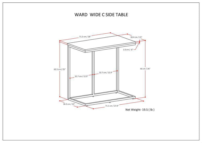 Ward Wide C Side Table