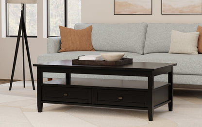 Black | Warm Shaker 48 inch Coffee Table