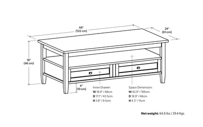 Farmhouse Brown | Warm Shaker Coffee Table