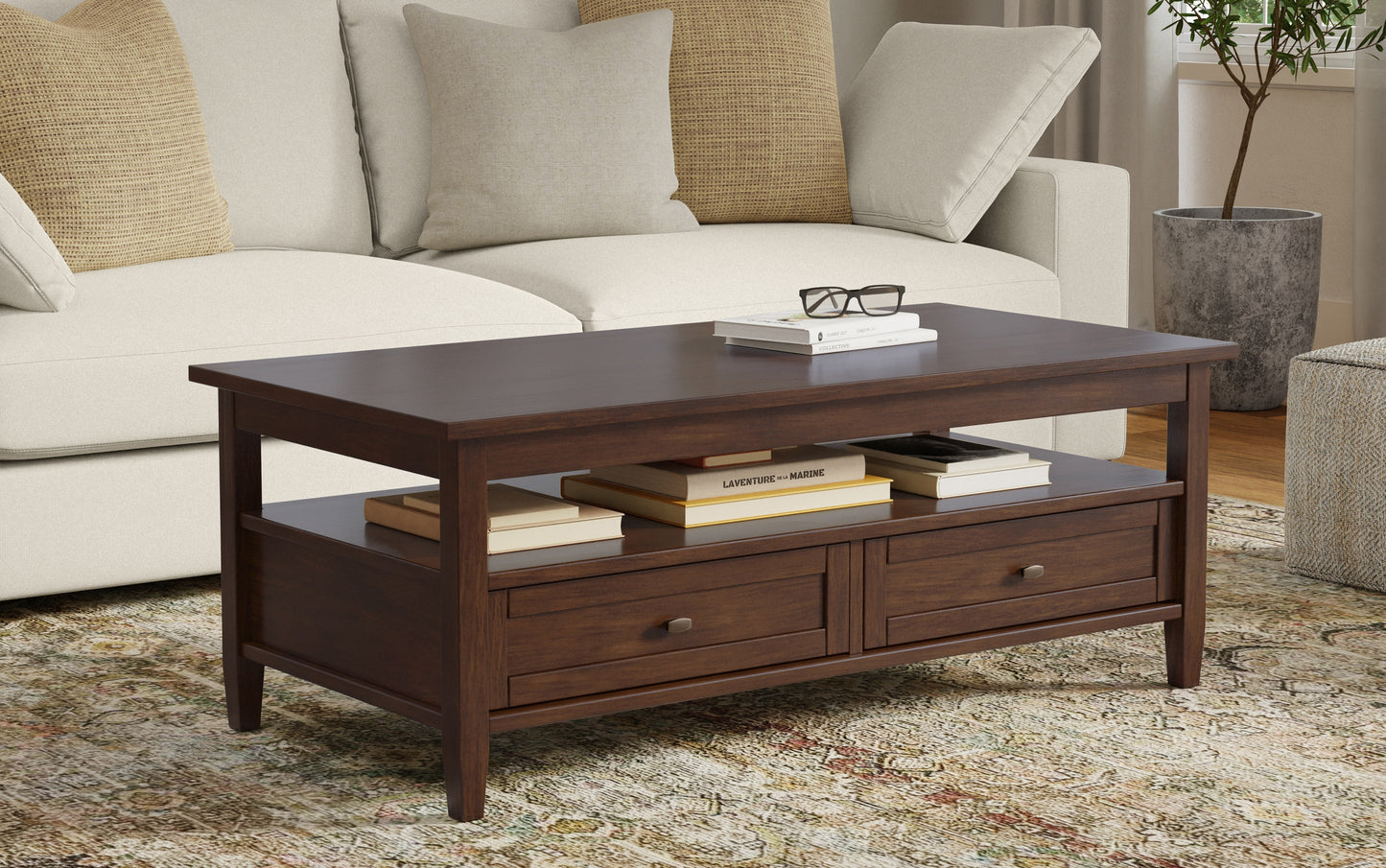Russet Brown | Warm Shaker 48 inch Coffee Table