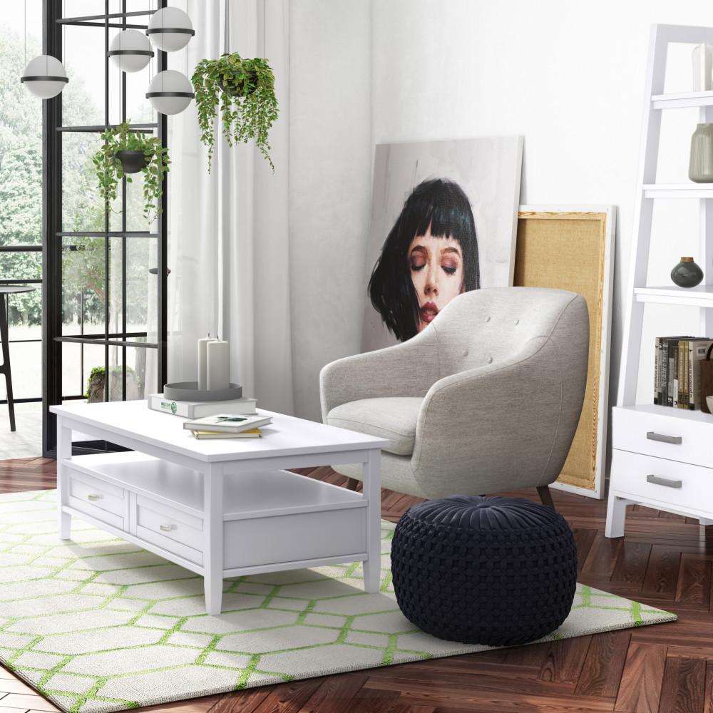 White | Warm Shaker 48 inch Coffee Table