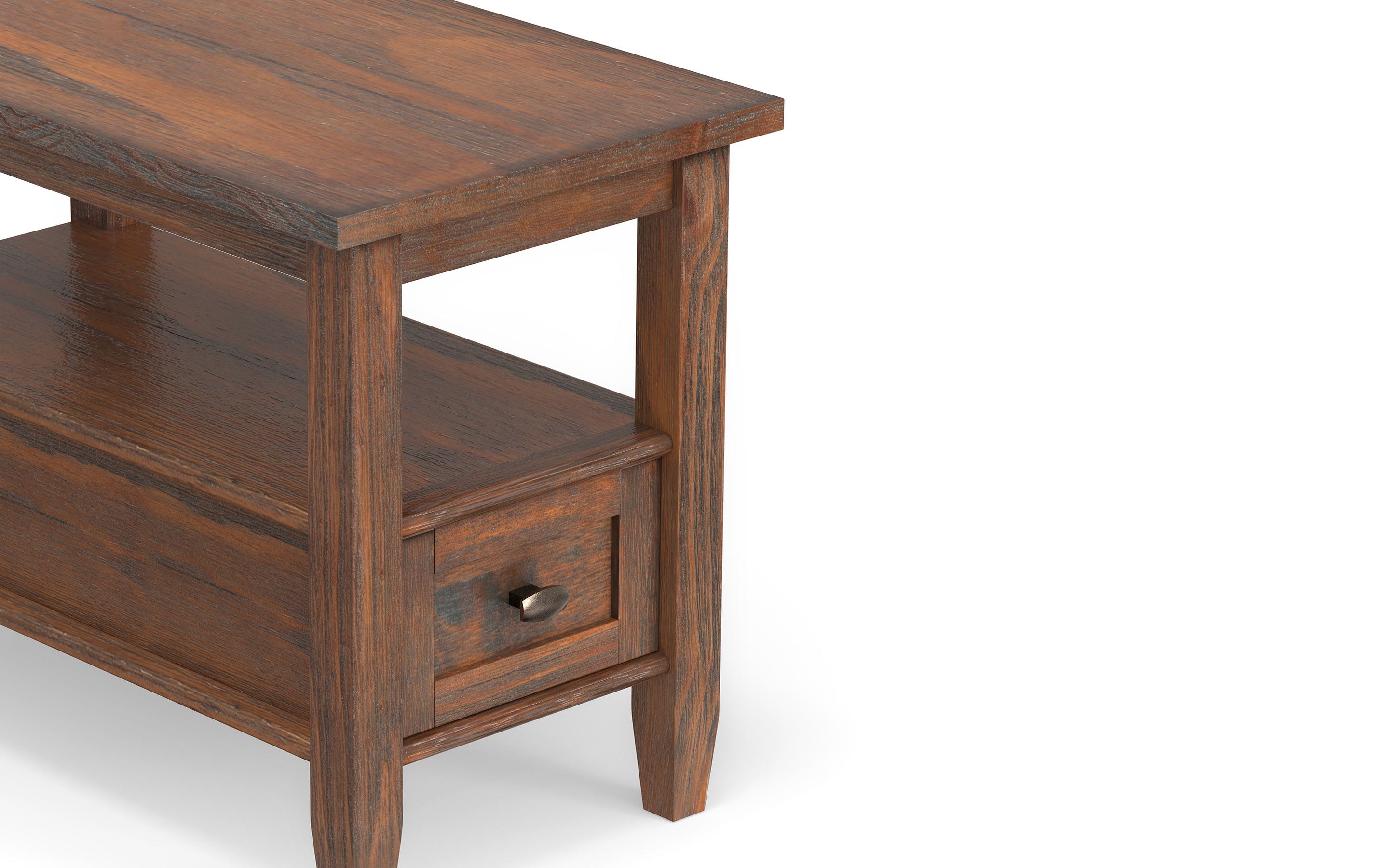 Distressed Charcoal Brown | Warm Shaker Narrow Side Table