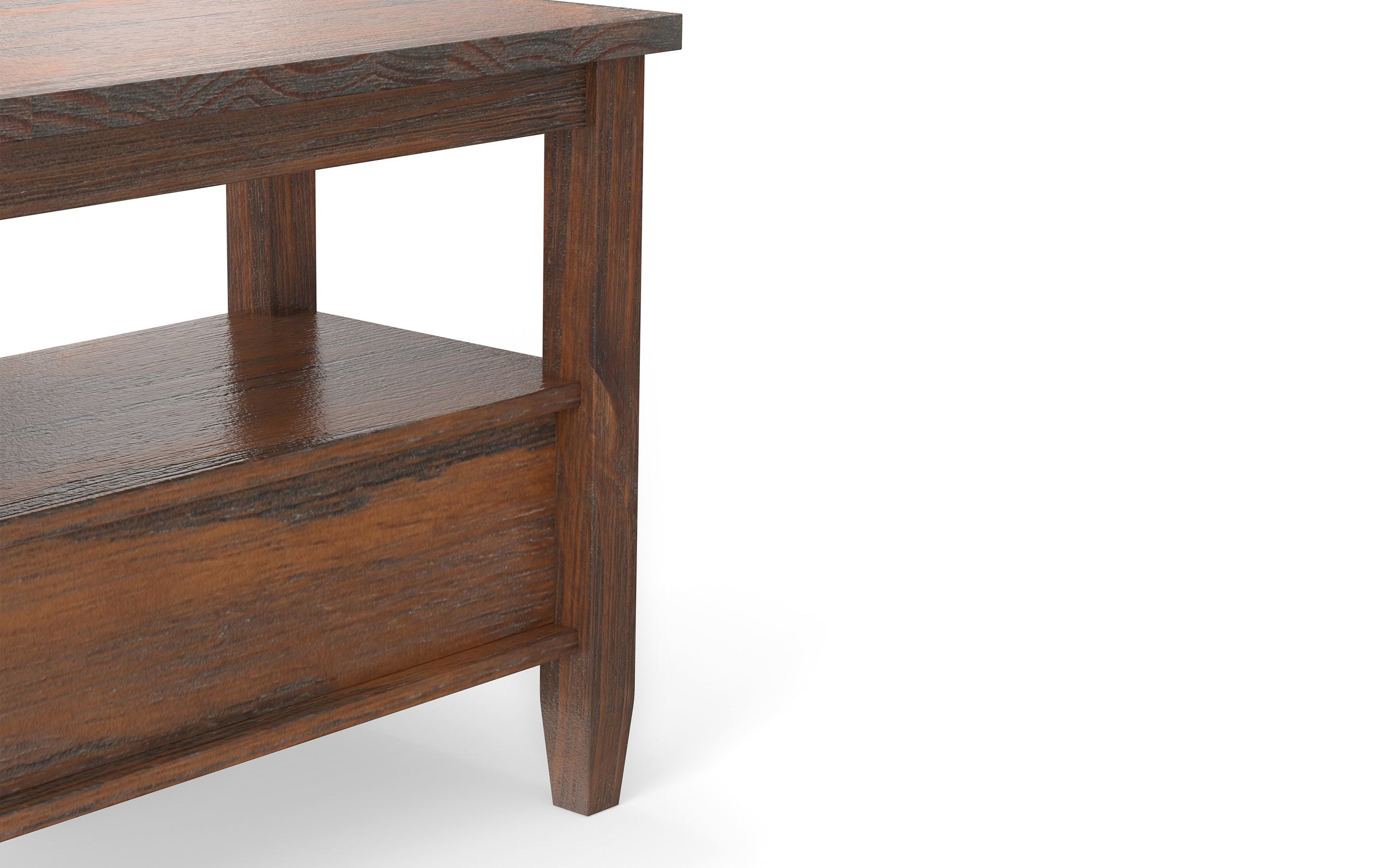 Distressed Charcoal Brown | Warm Shaker Narrow Side Table