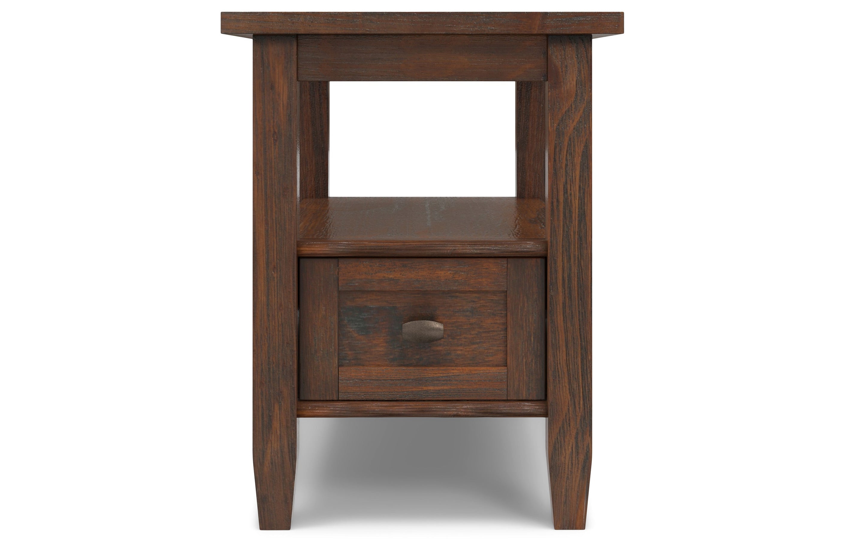 Distressed Charcoal Brown | Warm Shaker Narrow Side Table