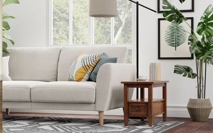 Distressed Charcoal Brown | Warm Shaker Narrow Side Table