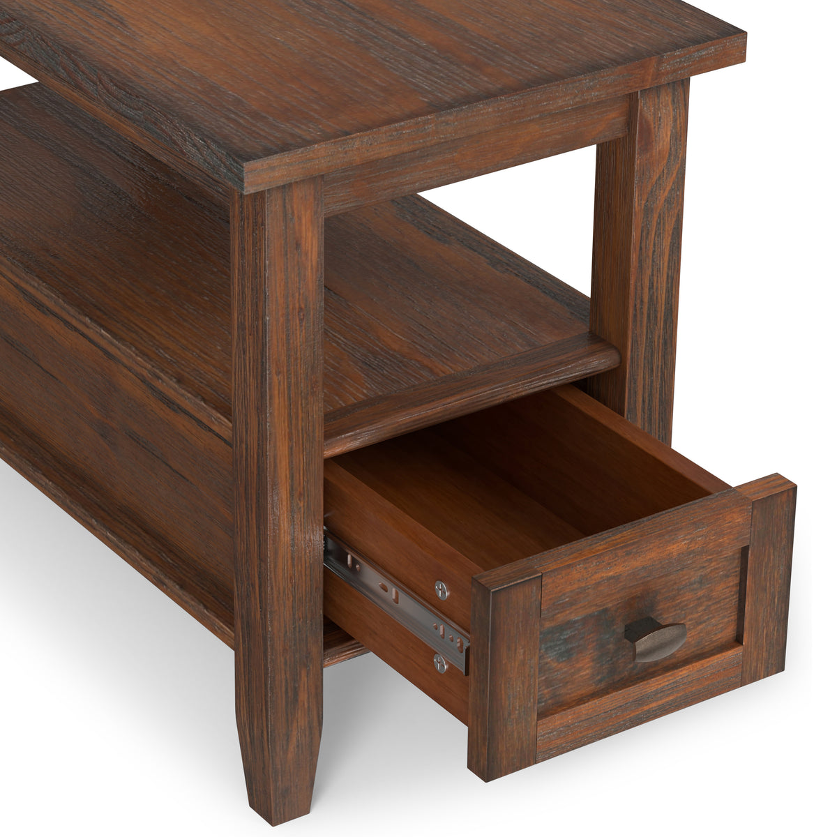 Distressed Charcoal Brown | Warm Shaker Narrow End Table