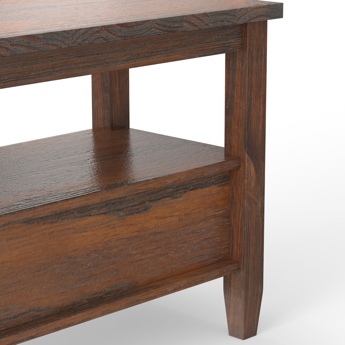 Distressed Charcoal Brown | Warm Shaker Narrow End Table