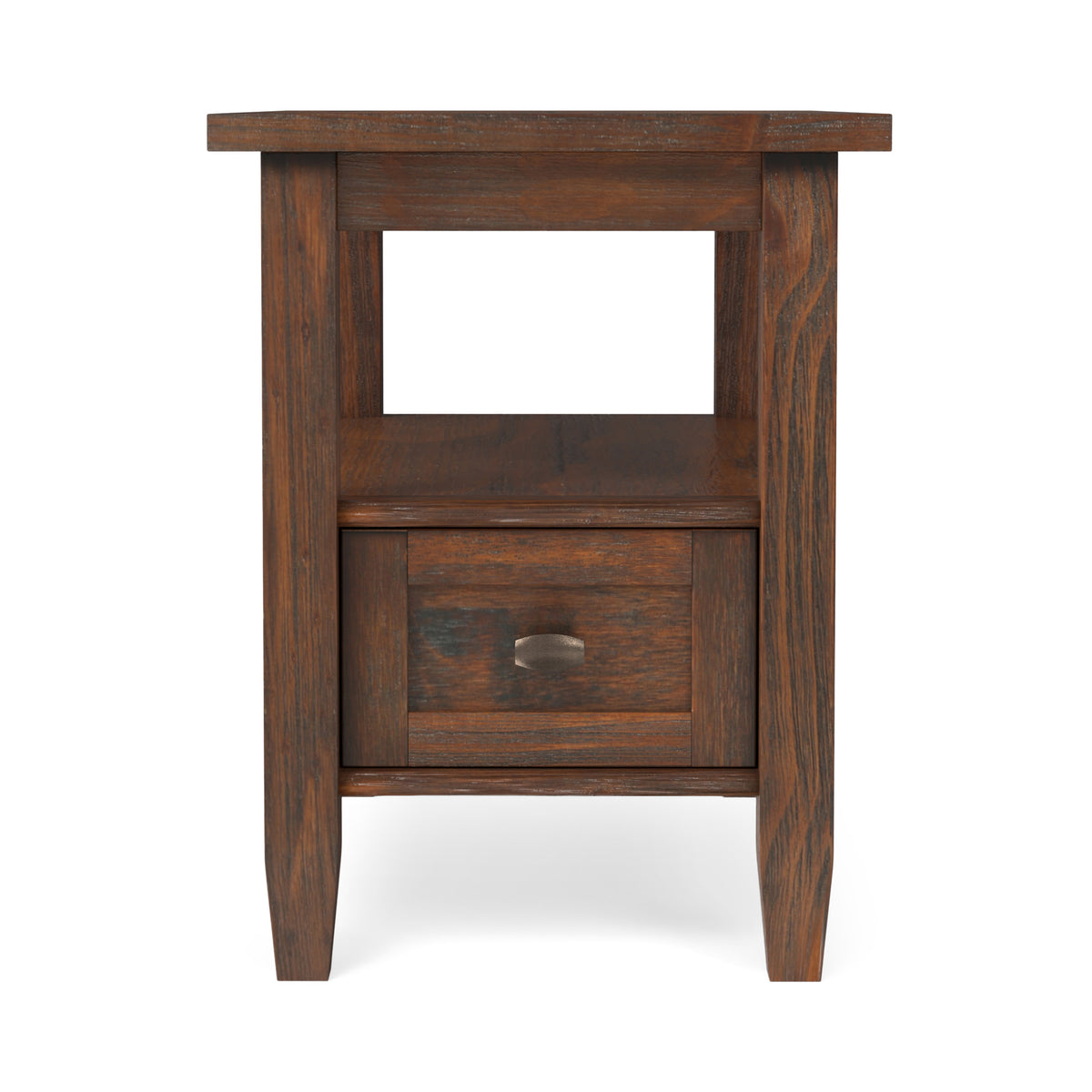 Distressed Charcoal Brown | Warm Shaker Narrow End Table