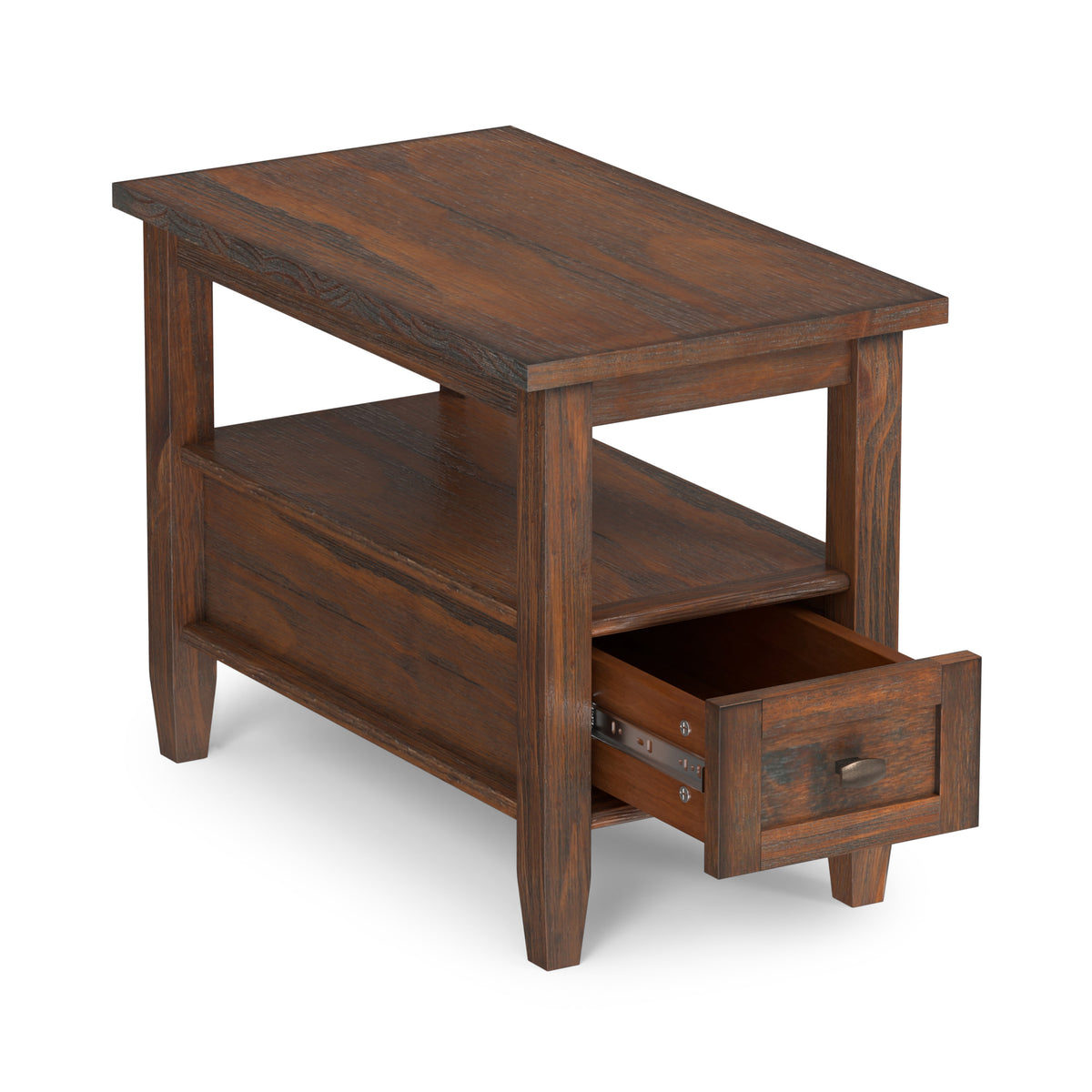 Distressed Charcoal Brown | Warm Shaker Narrow End Table