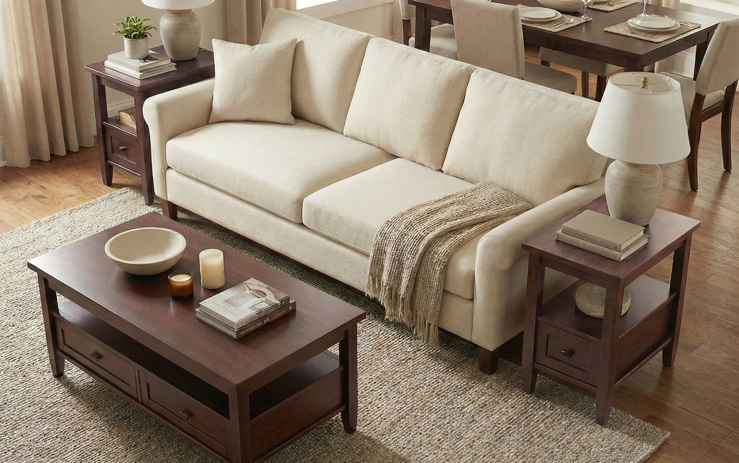 Russet Brown | Warm Shaker Narrow Side Table