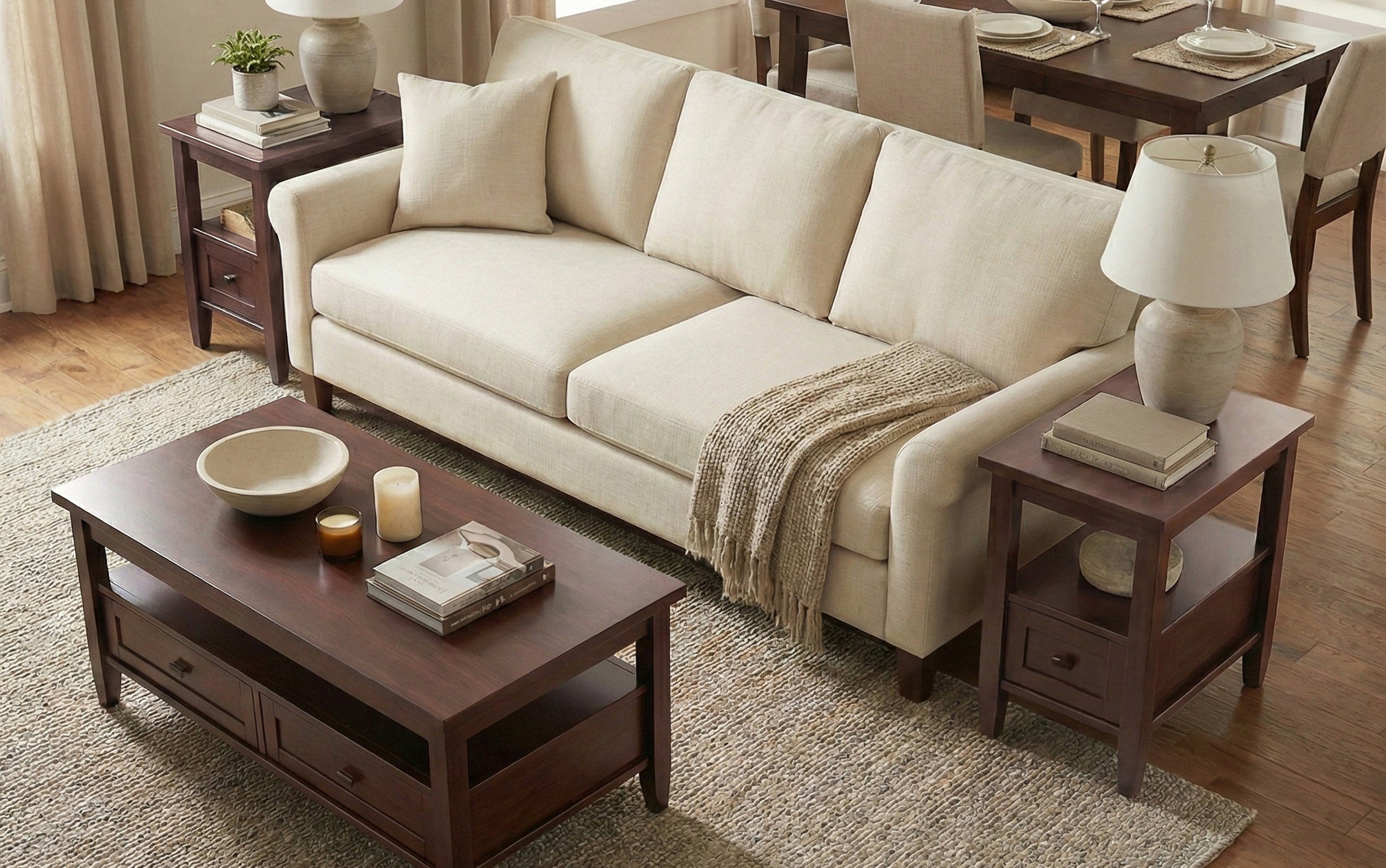 Russet Brown | Warm Shaker Narrow Side Table