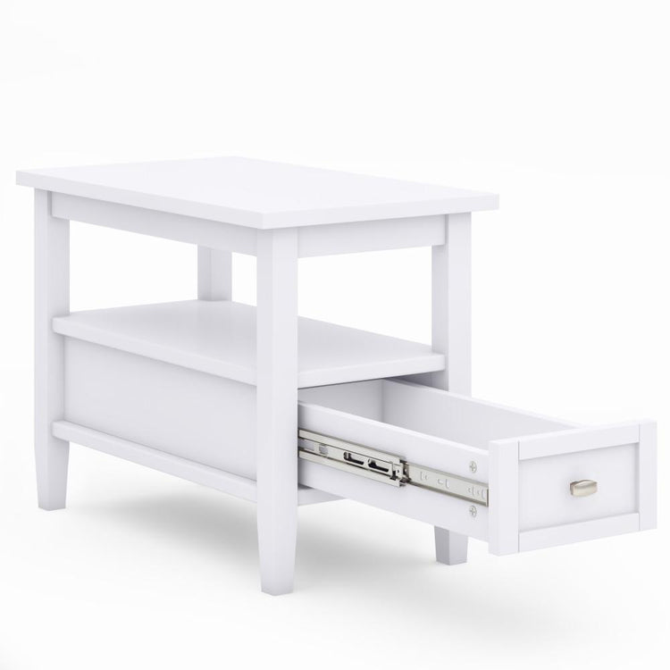 White | Warm Shaker Narrow Side Table