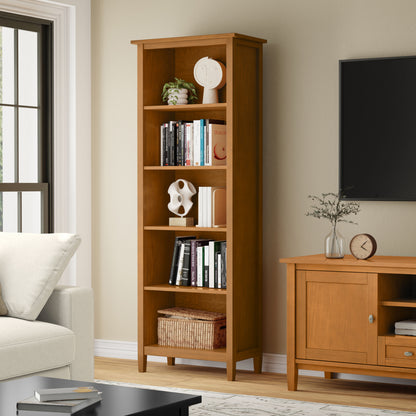 Light Golden Brown | Warm Shaker 5 Shelf Bookcase