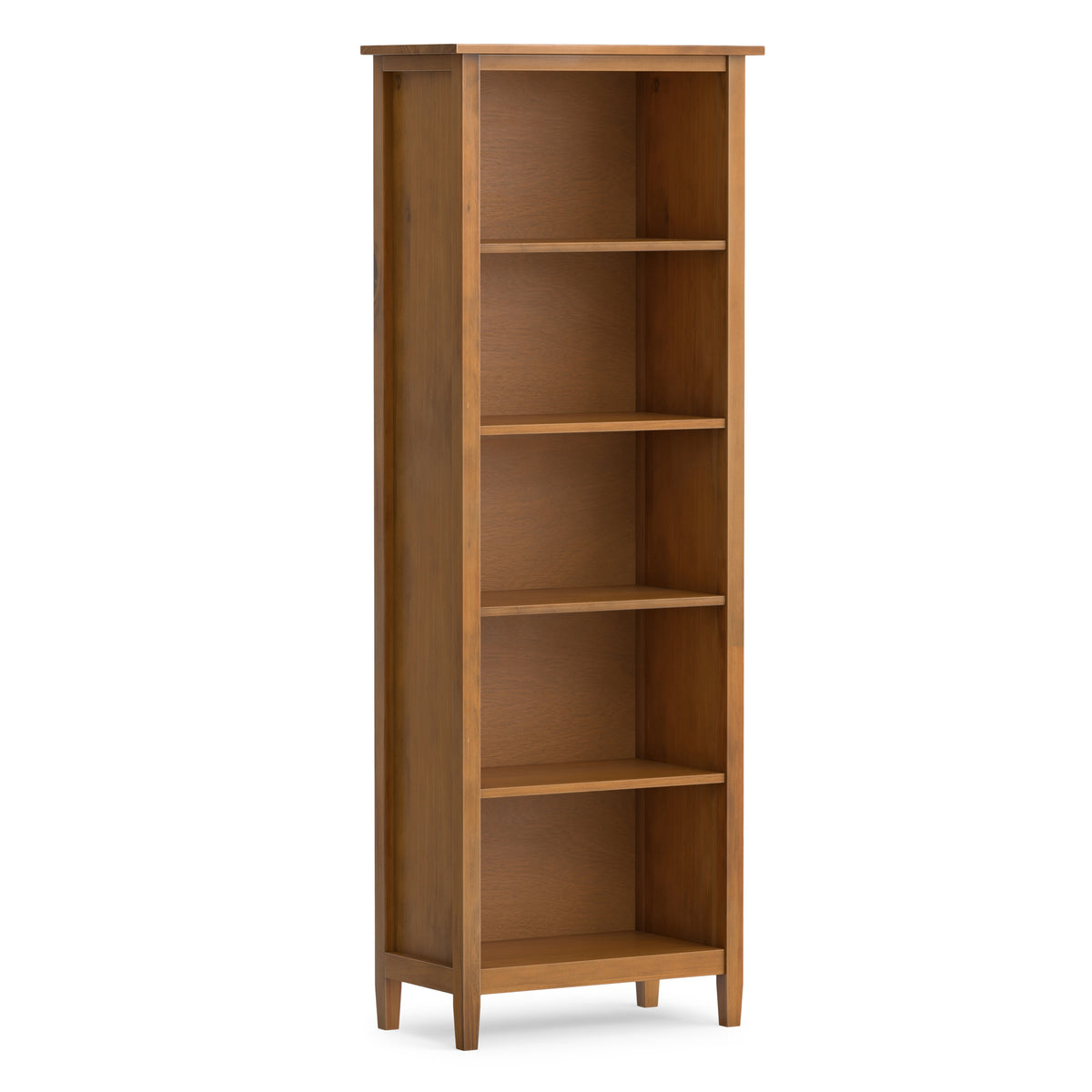 Light Golden Brown | Warm Shaker 5 Shelf Bookcase