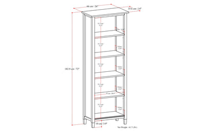 Tobacco Brown | Warm Shaker 5 Shelf Bookcase