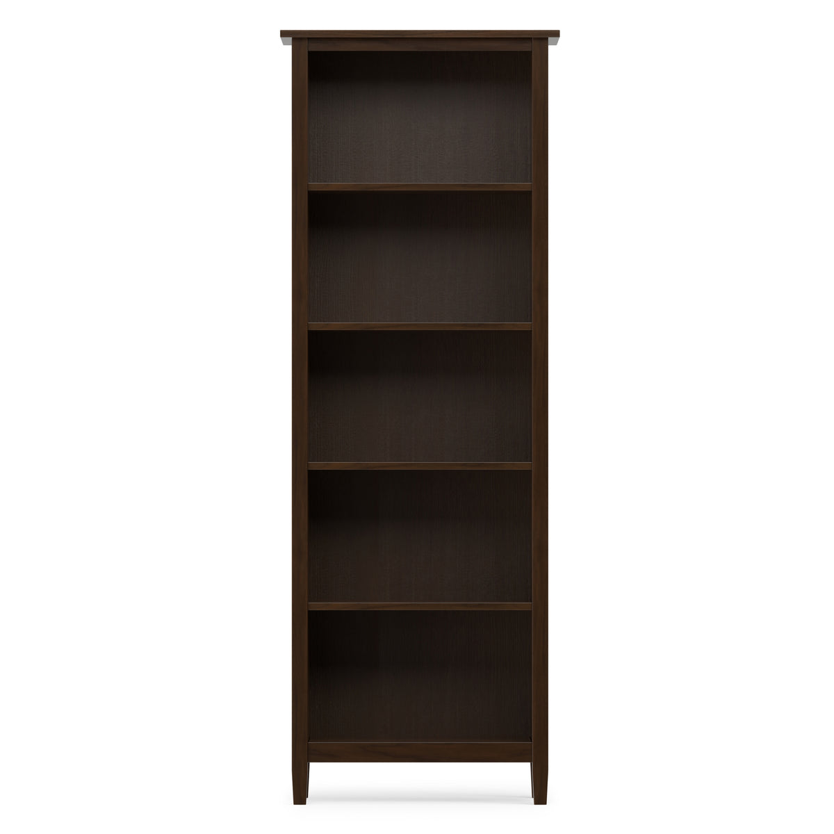 Brunette Brown | Warm Shaker 5 Shelf Bookcase