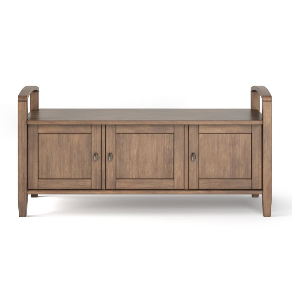 Rustic Natural Aged Brown | Warm Shaker 44 inch Entryway Bench