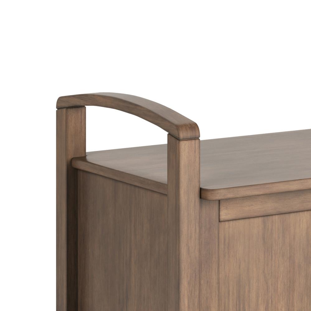 Rustic Natural Aged Brown | Warm Shaker 44 inch Entryway Bench