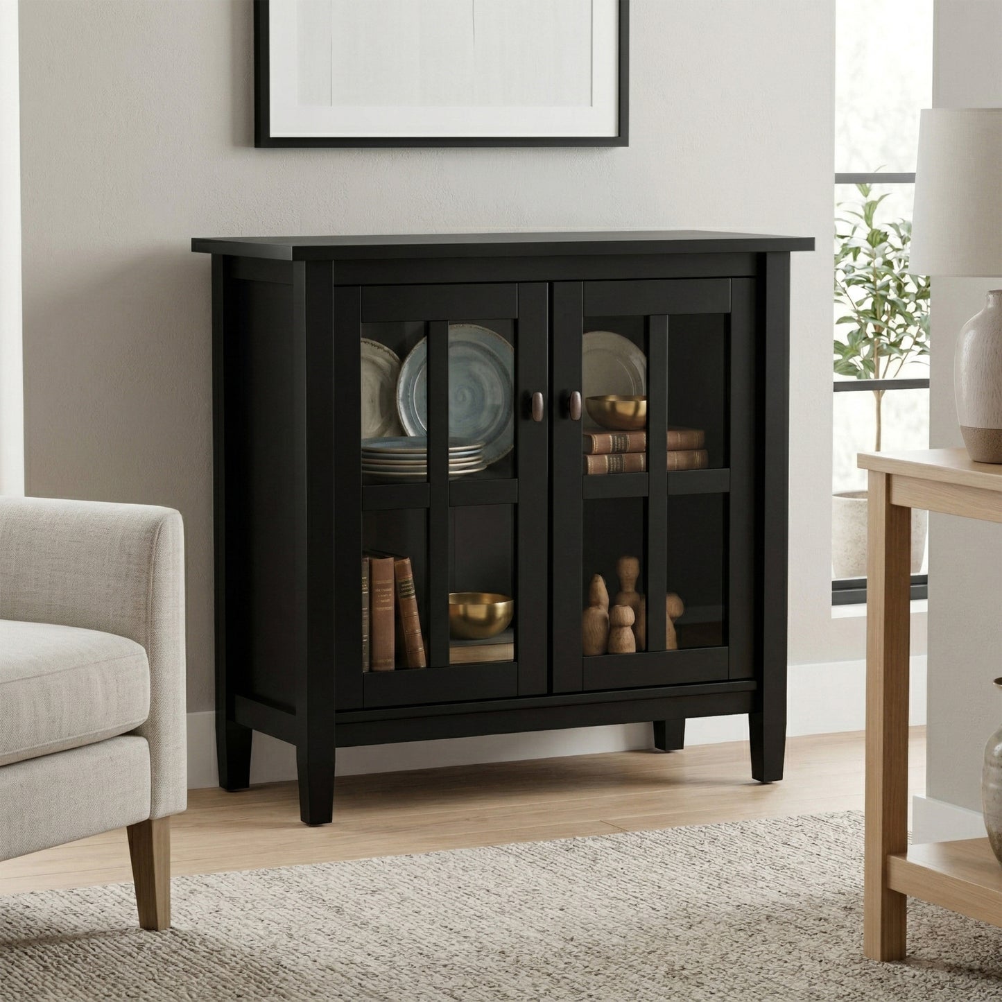 Black | Warm Shaker Low Storage Cabinet
